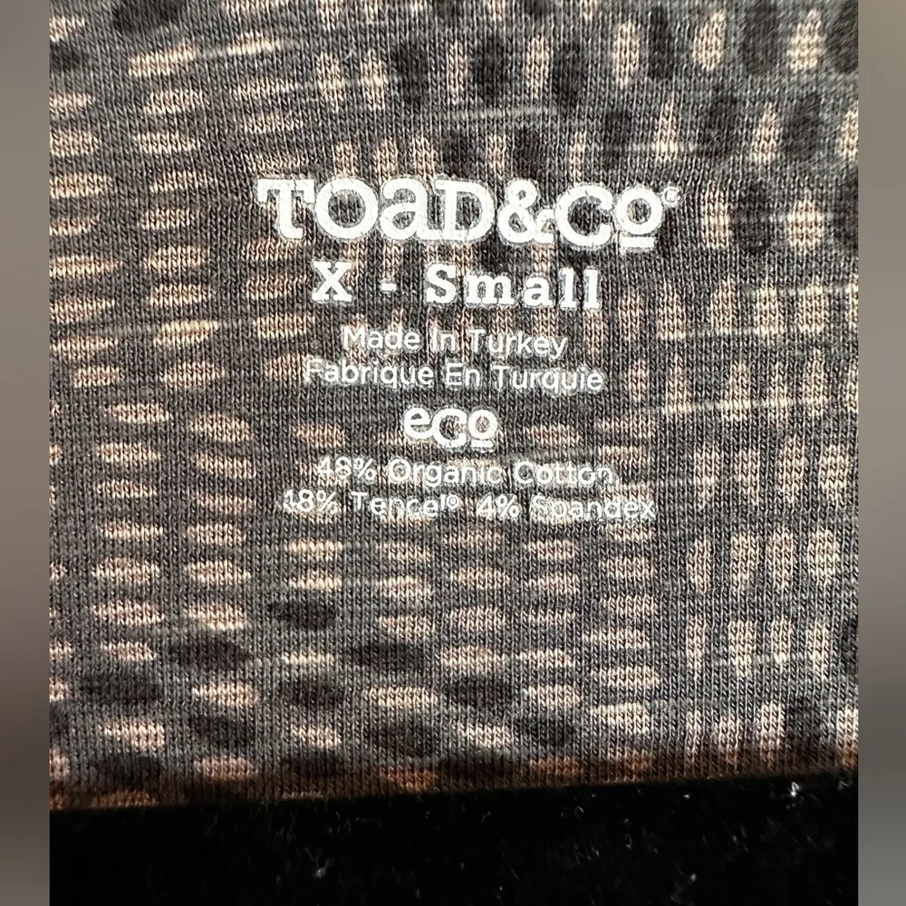 Toad&Co Rosalinda 3/4 sleeve dress dark graphite basket weave print size XS - Image 6