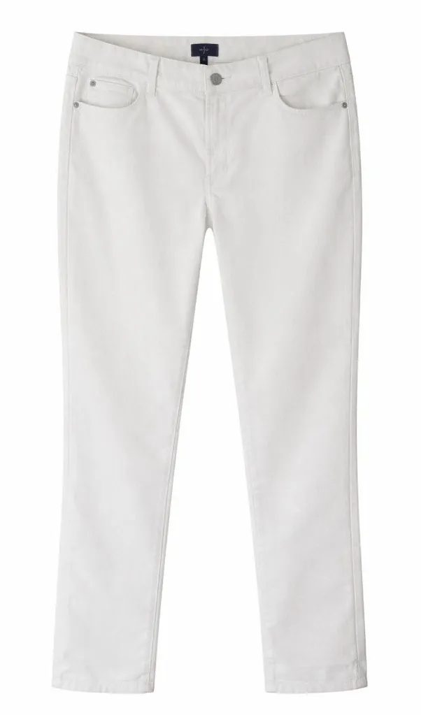 NYDJ Size 14 Missy Irregular White Straight-Leg Jeans Cotton Blend - Image 1