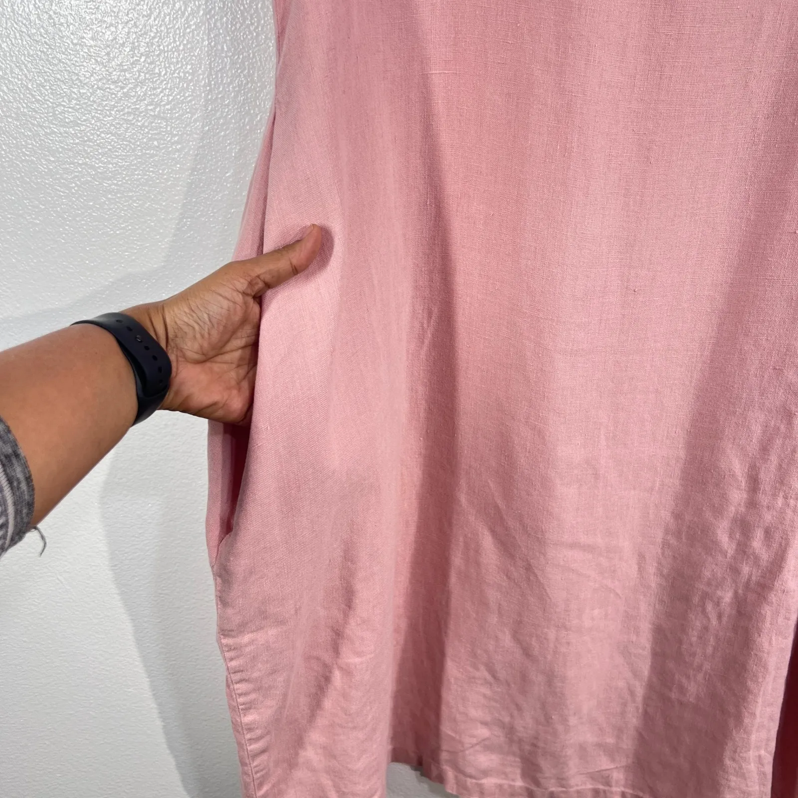 not‎ PERFECT LINEN Pink Linen Tunic Dress Medium Oversized Sleeveless Minimalist Size undefined - Image 5