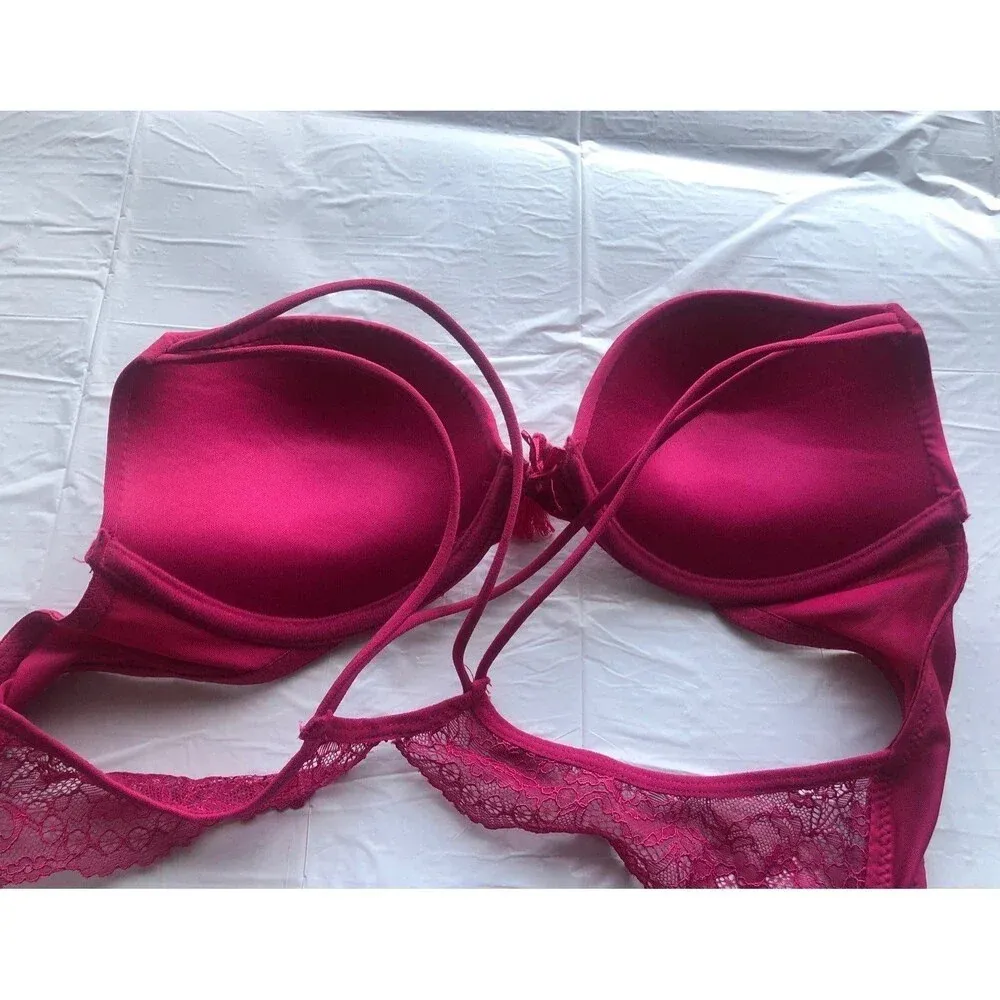 Strappy / Lace Bra Pink Size 34B - Image 3