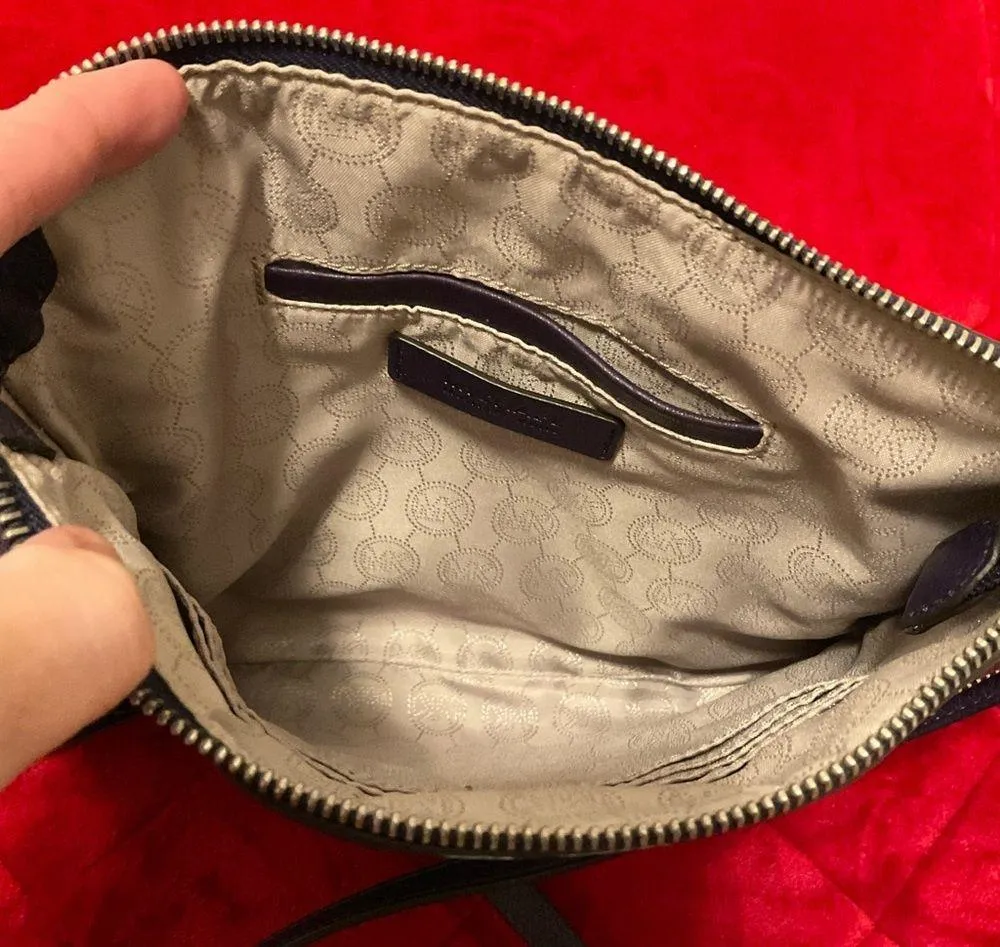 Vintage Purple Michael Michael Kors Pebbled Leather Crossbody Handbag +Bag Charm - Image 5