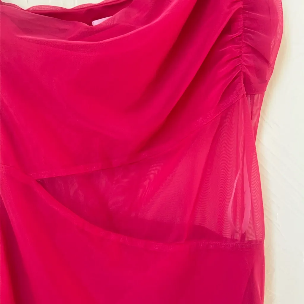Superdown Jerica Mesh hot pink mini dress size S - Image 3