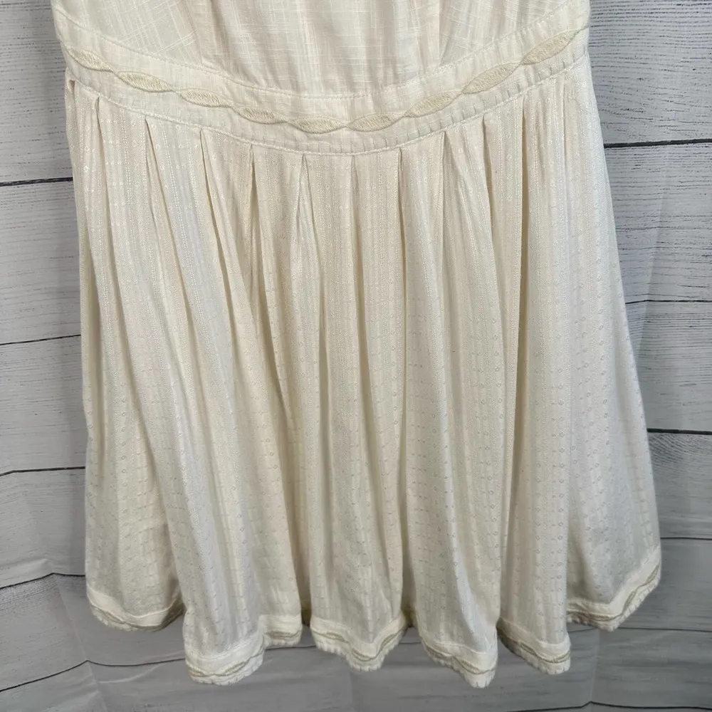 Free People Birds of a Feather Womens size 0 Cream Mini Embroidered Dress - Image 6