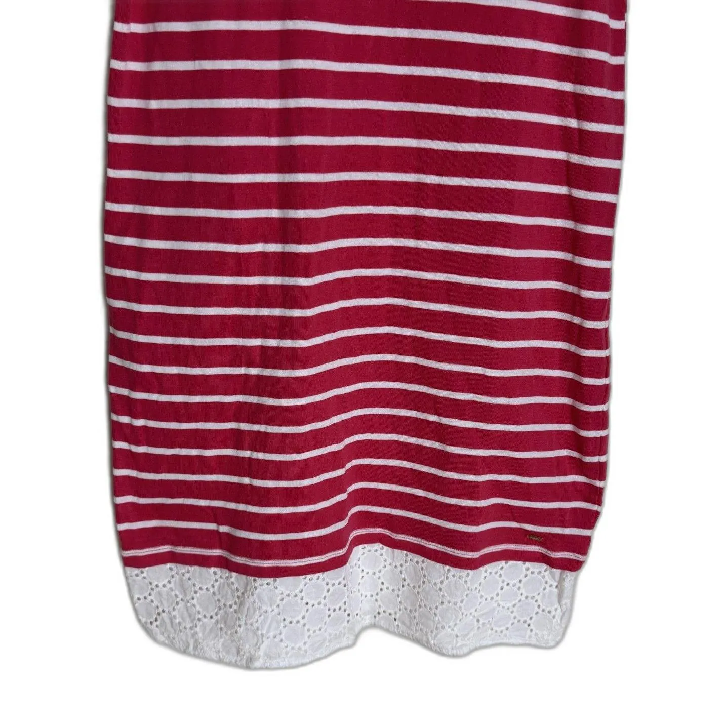 Tommy Hilfiger Dress Womens Large Striped Eyelet Hem Short Sleeve Summer Casual - Image 3