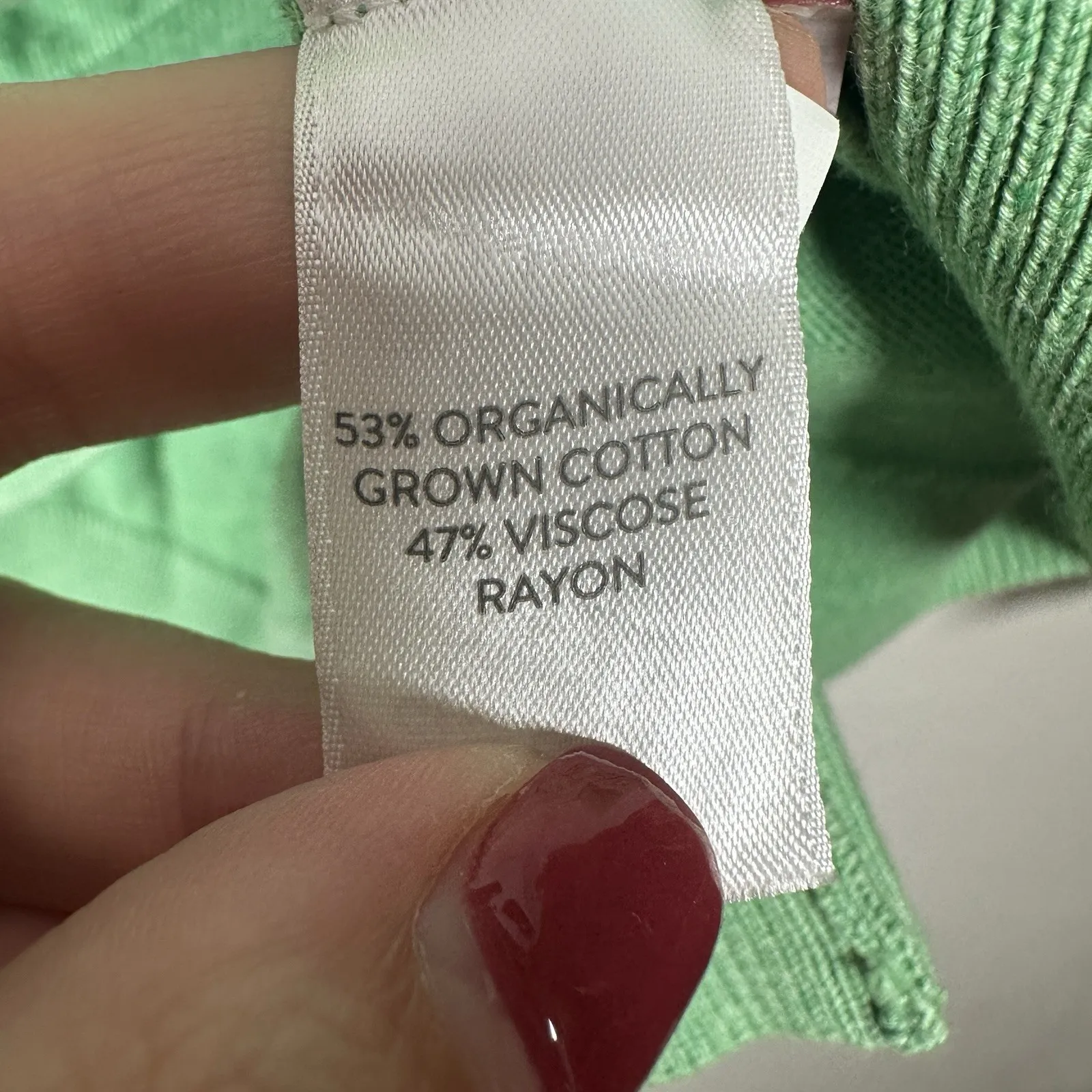 J Jill Organically Grown Cotton Green Cardigan Sweater Womens Size Large Tall LT - Image 5