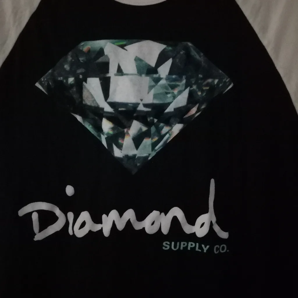 Diamond Supply M Logo Baseball Pullover Crew Neck Long Sleeved Top - Image 6