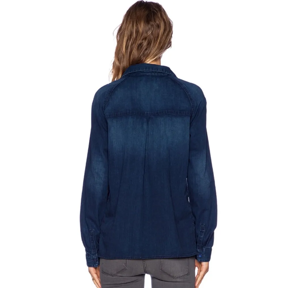 7 For All Mankind Raglan Patch Pocket LS Shirt M - Image 2