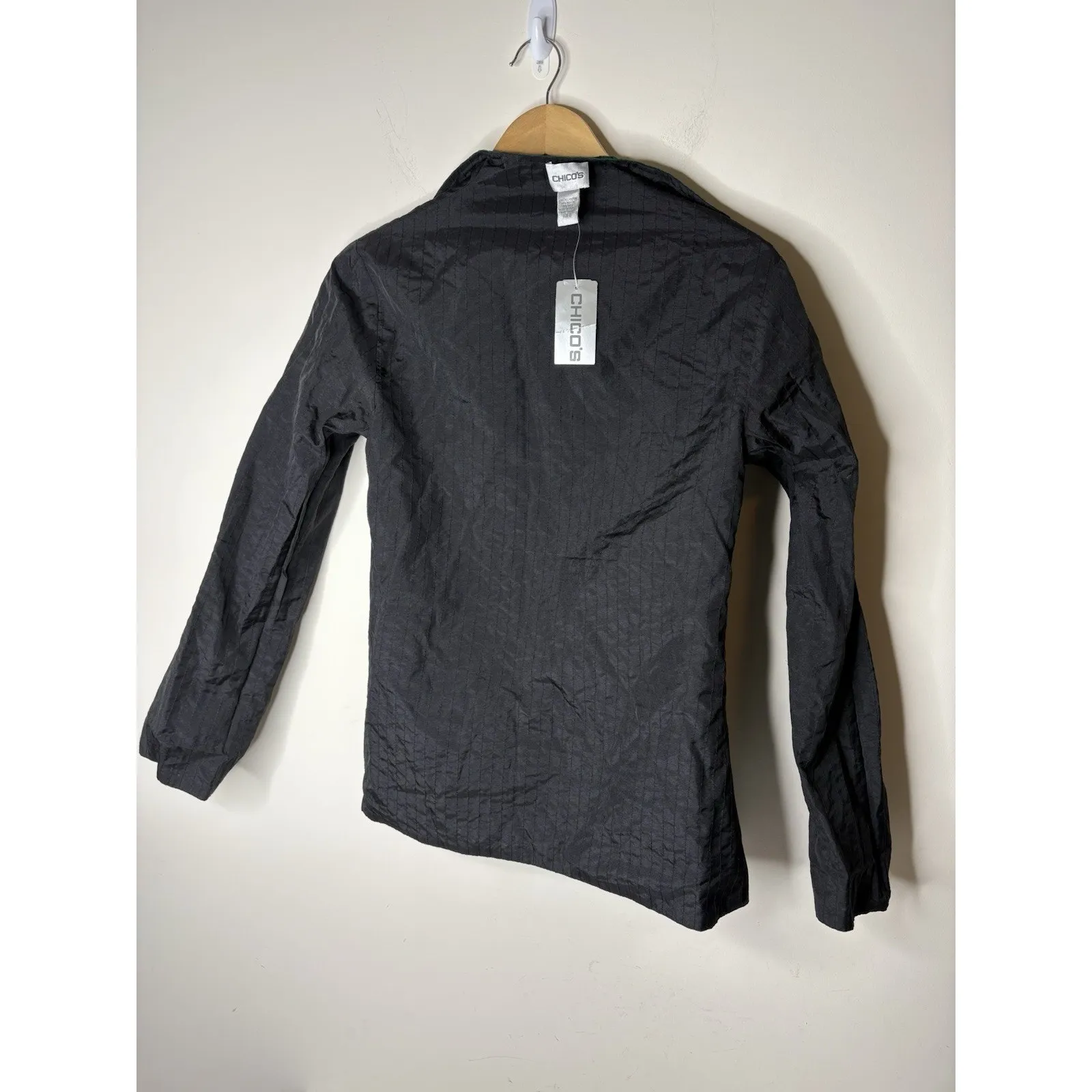 Chicos Size 0 Small Jacket Cambia RV Double Tuck Green Black Reversible NEW - Image 6