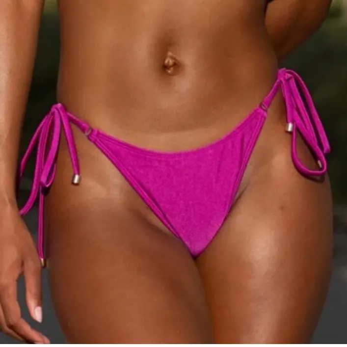 ENEZ Pink VIVIAN String Bikini Bottoms NEW Size Medium - Image 8