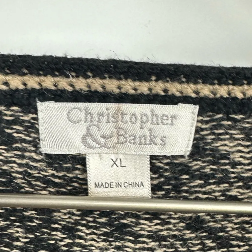 Vintage Y2K Boho Window Panel Sweater Cardigan Size XL Early 2000s - Image 4