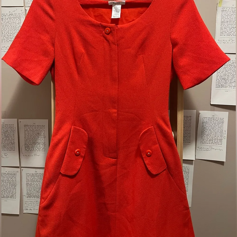 Preppy Mini Red/Orange Dress with Pockets - Image 2