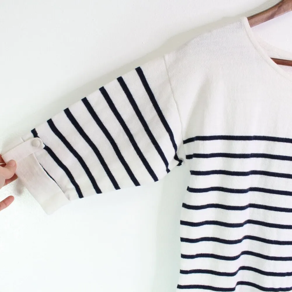 Tart Collections Striped Short Sleeve Sweater Dress White Navy Size L‎ Size L - Image 2