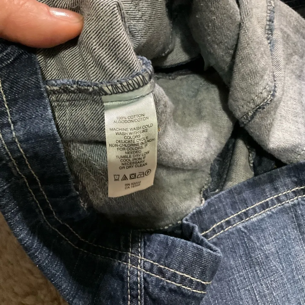 DKNY Jeans‎ Denim Mini Skirt Womens Size 2 Dark Wash Abstract Stitching 90's - Image 8