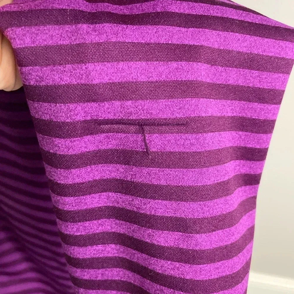 Columbia women’s sweatshirt lightweight fleece lined purple magenta stripes XL - Image 5