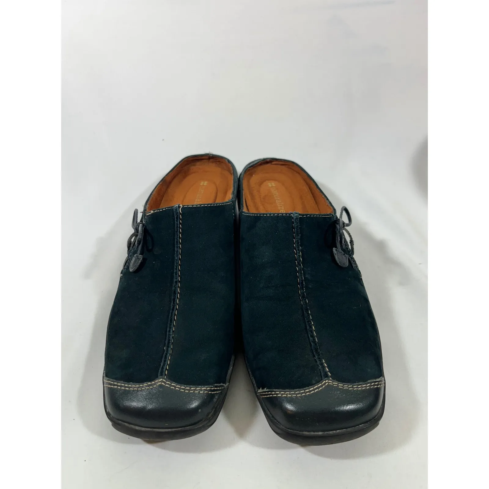 Naturalizer Suede Bow Slip On Mules Clogs Women's Shoes Comfort Black Size 9M - Image 2