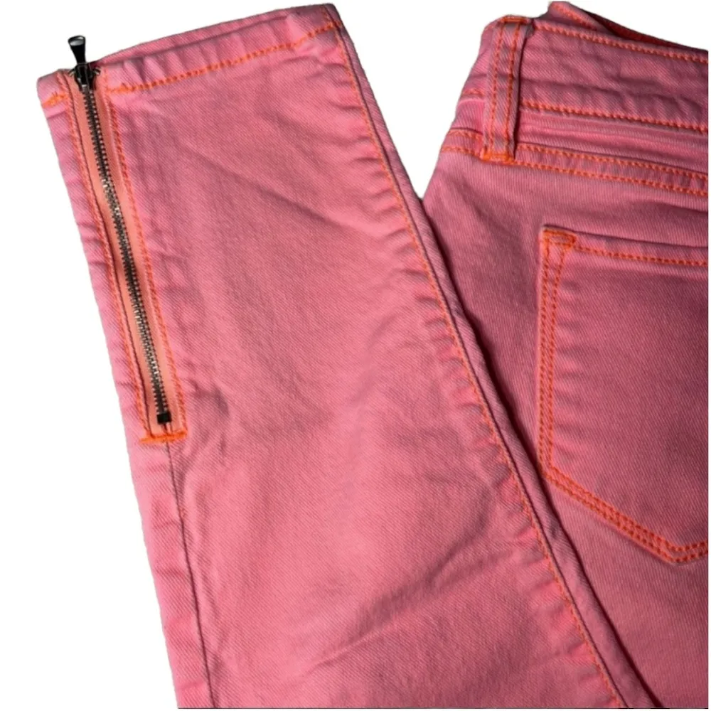 A.N.A NEON PINK skinny jeans w orange stitching and zipper ankles / 28/6 / EUC - Image 11
