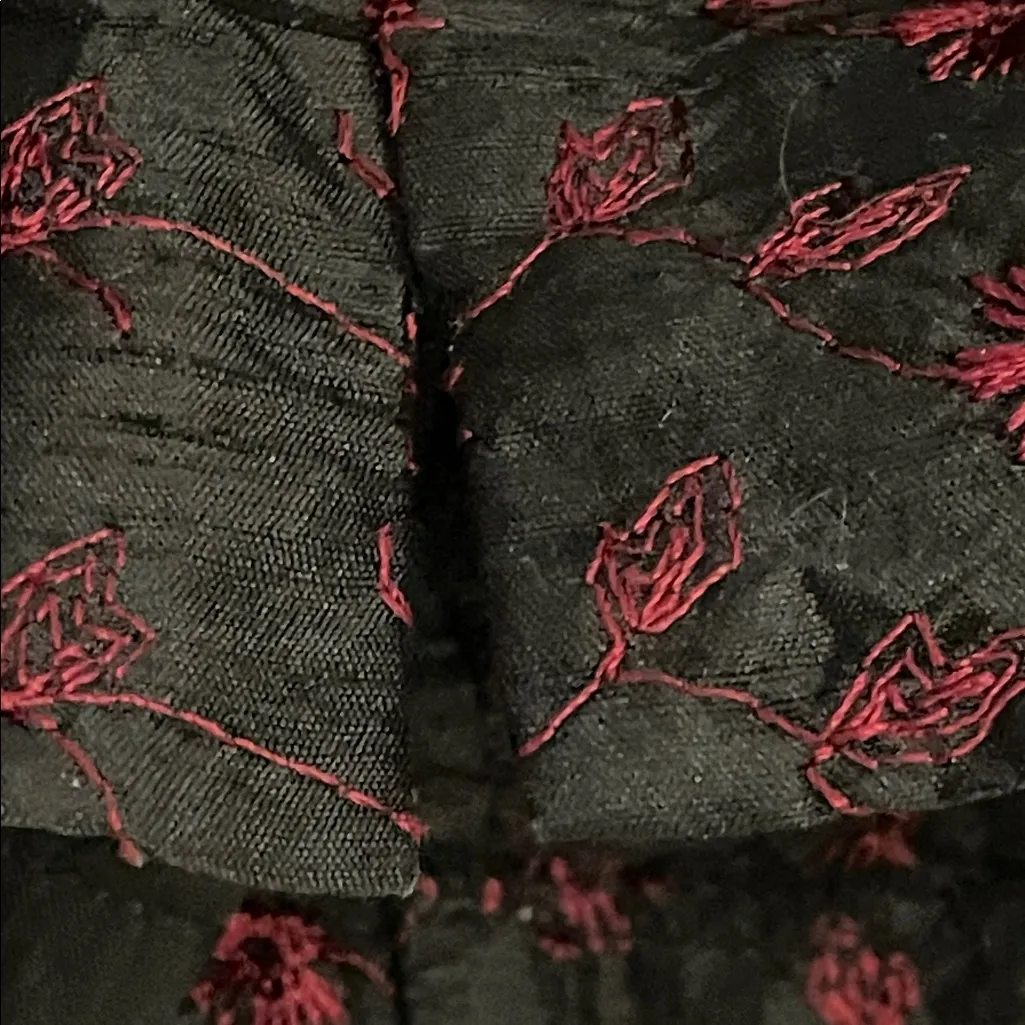 Karen Kane Black Eyelet Embroidered Silk Ankle Pants Womens Size 14 Dressy - Image 10