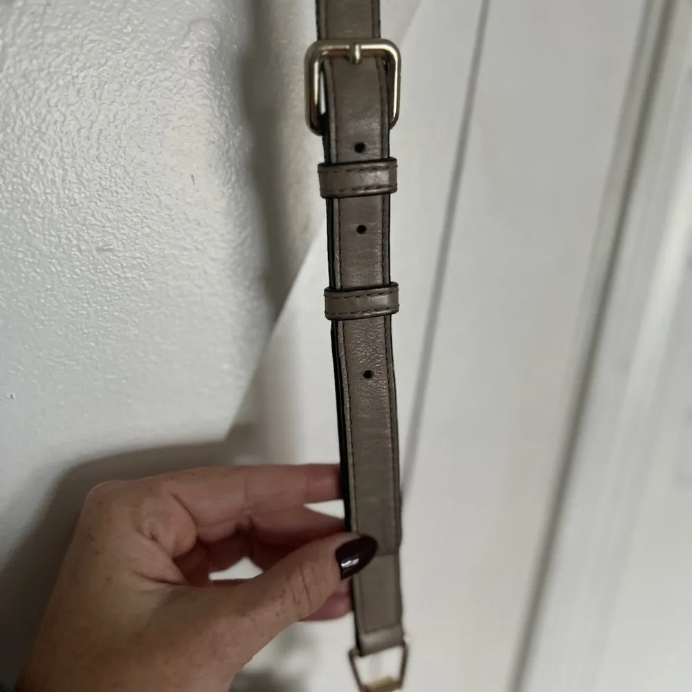 Rebecca Minkoff Grey Vanity Large Leather Saddle Bag Crossbody Purse - Image 10