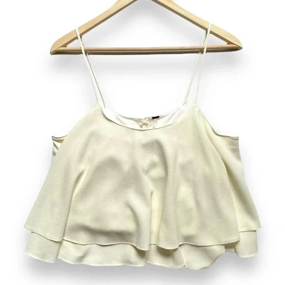 Free People Ivory Tropical Wave Crop Top - Image 3