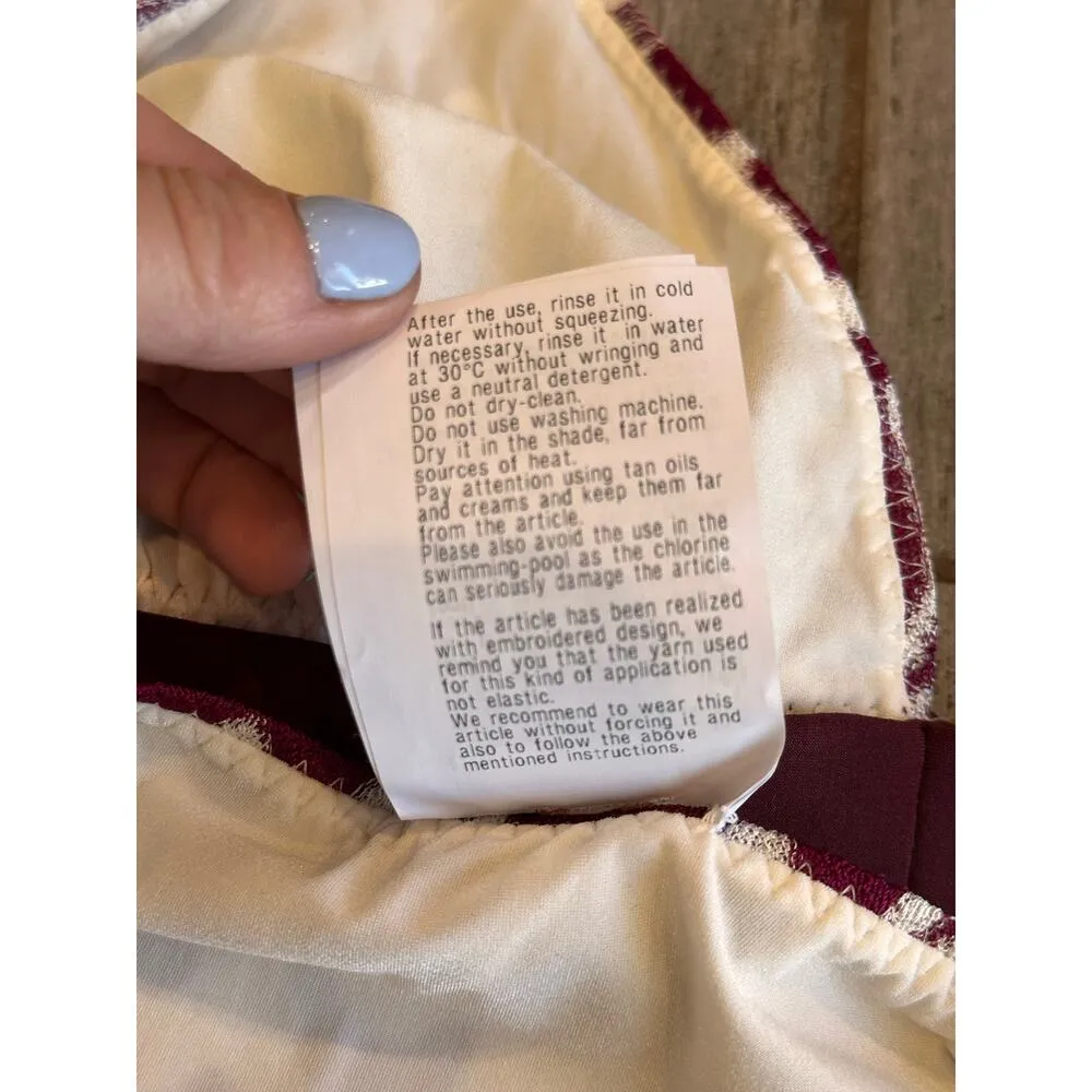 Missoni Mare Zig Zag Bikini White/ Burgundy size 48 / 12 - Image 9