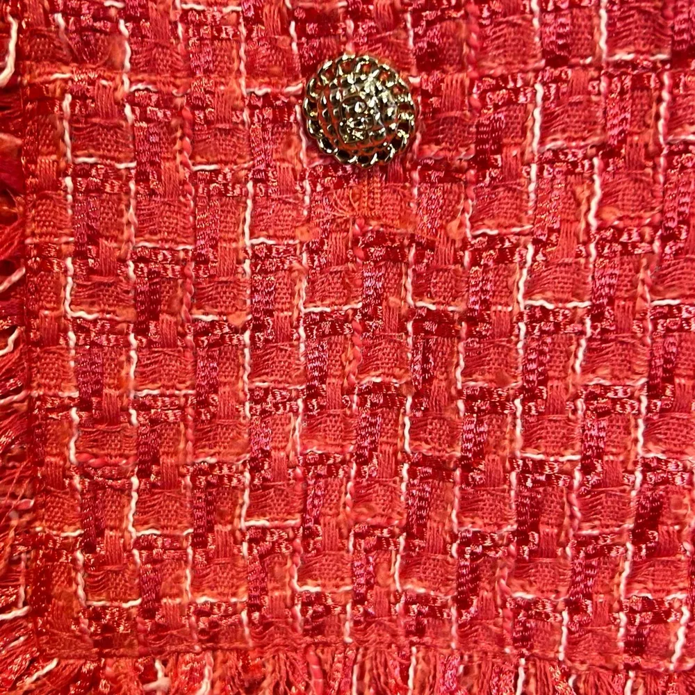 Karl Lagerfeld Paris Tweed Sheath Sleeveless V-neck Knee Length Dress H9 50625 - Image 4