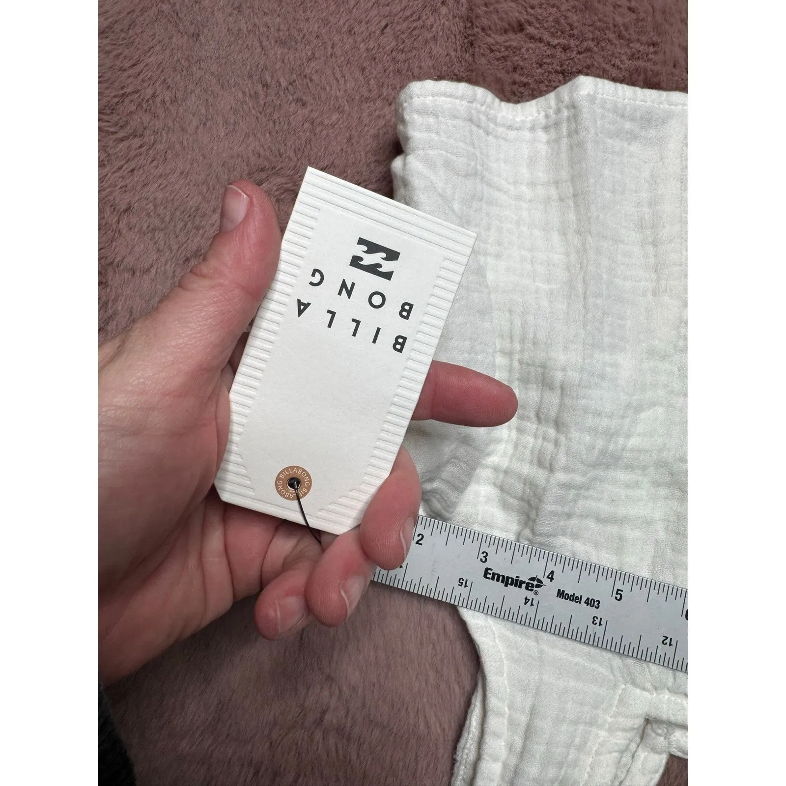 Billabong Open Skies Top Women’s M/10 White Linen Crop Tank NWT - Image 5