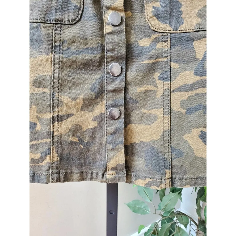 American Bazi Women's Camouflage Cotton Button Front Straight Mini Skirt Small - Image 4