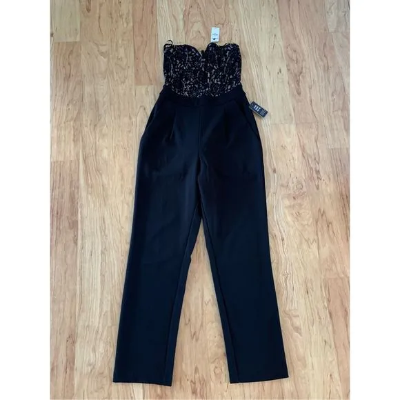 lace black romper size 2 long pant suit - Image 78