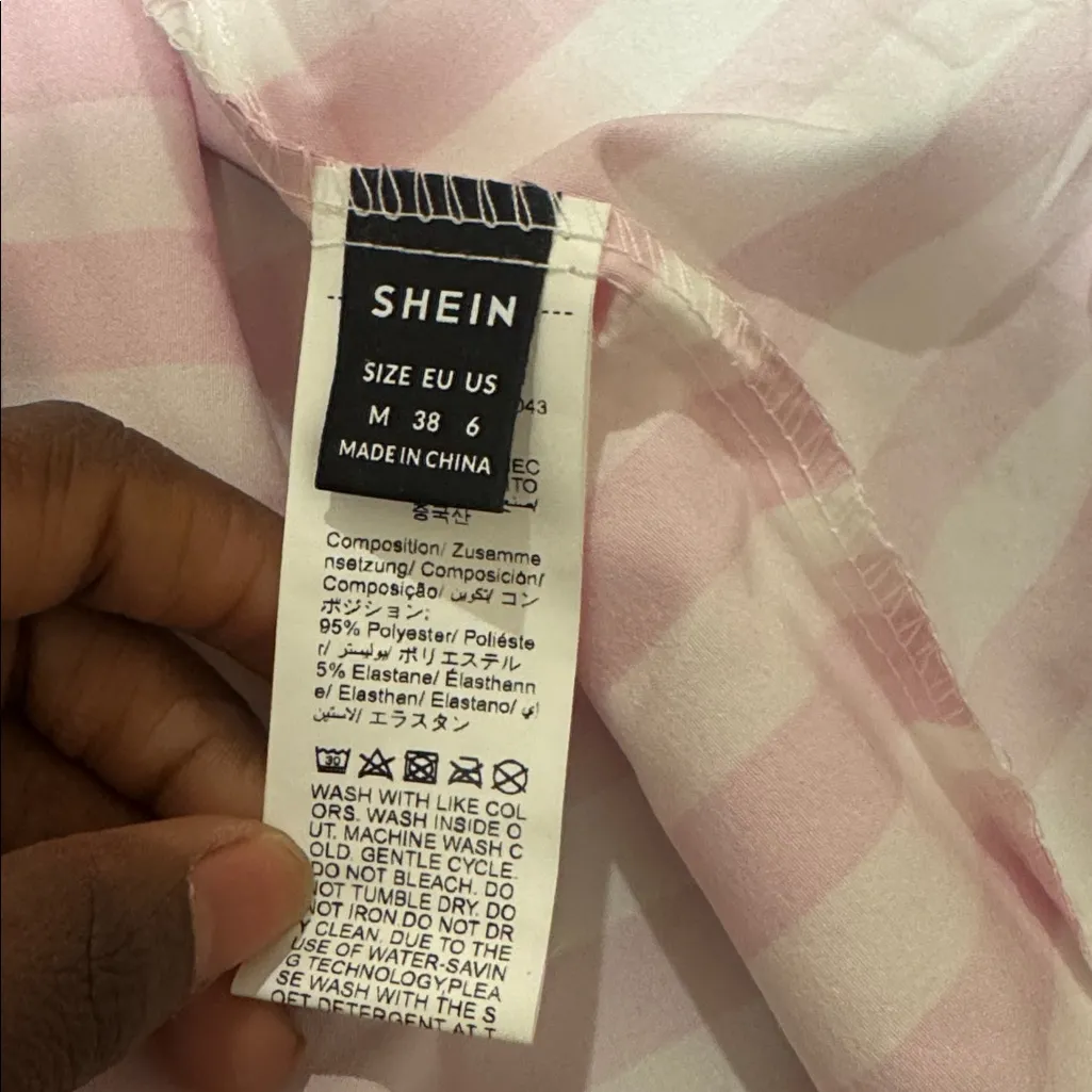 Shein Pink/White Striped Maxi Dress SIZE M - Image 3