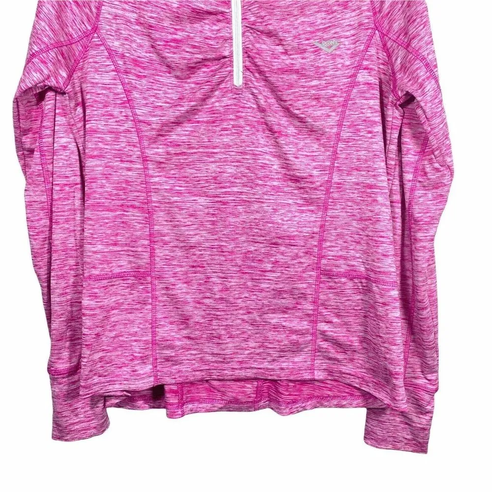 Pony Running Womans Large Heathered Pink Top Activewear Sweatshirt Pullover Back - Image 3