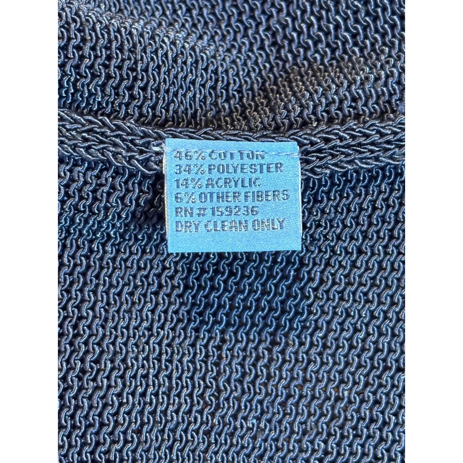 J McLaughlin Navy Blue V Neck Knit Long Sleeve Sweater Top Women Size Medium Blue - Image 6