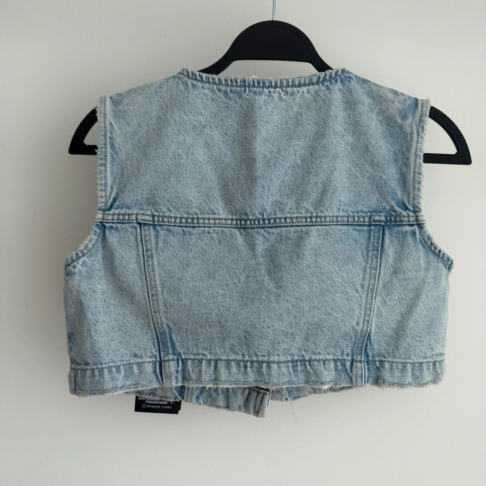 Rita Ora x Primark Denim Vest Womens 2 Cropped Sleeveless Top Festival boho Y2K - Image 9