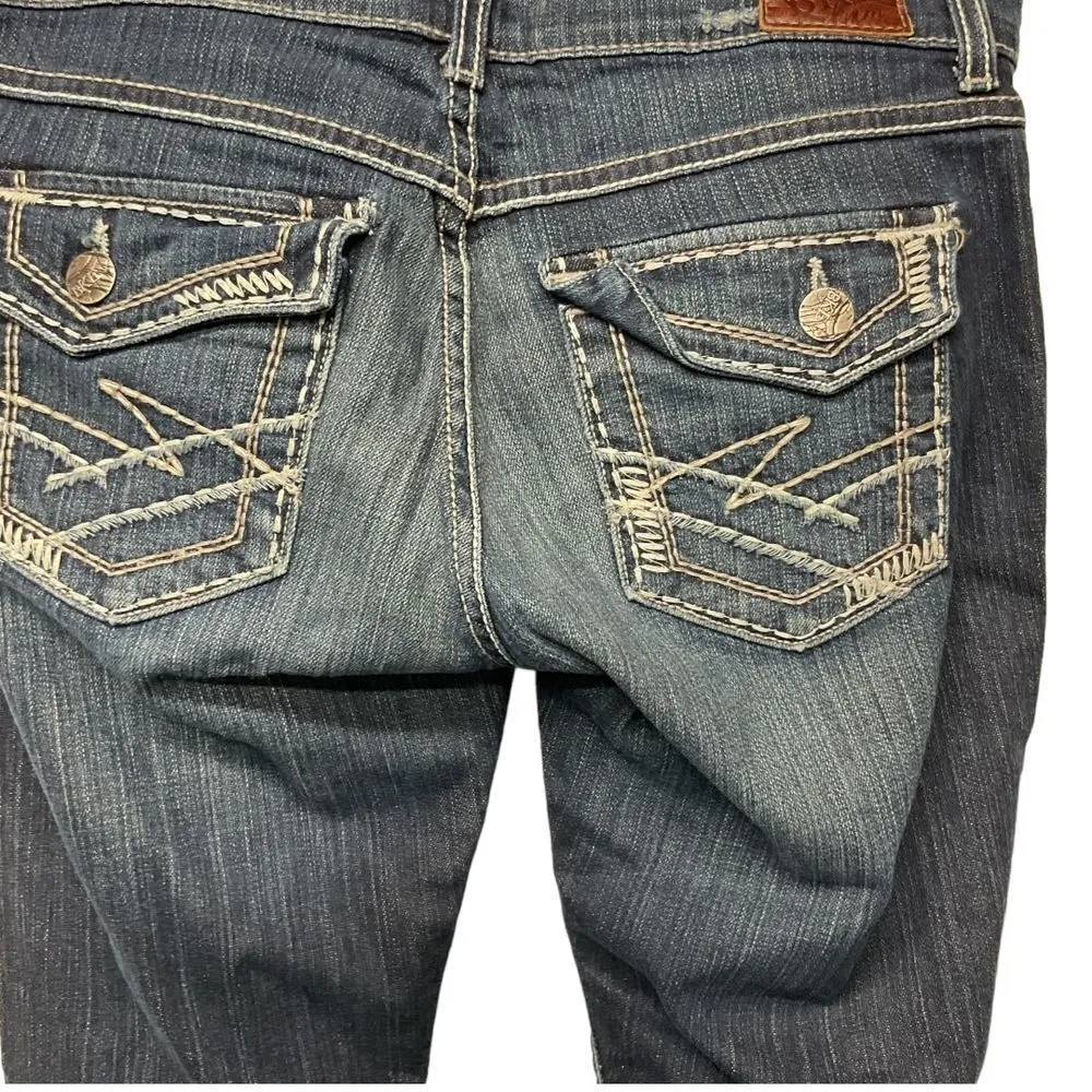BKE Culture Stretch Denim Bootcut Jeans Sz 30 x25.5 Blue Embroidered Mid Rise - Image 5