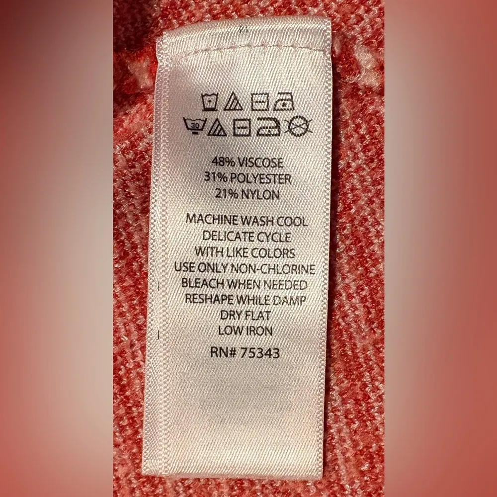 Cynthia Rowley  Size Medium White and‎ Orange Stripped Turtleneck Soft EUC - Image 5