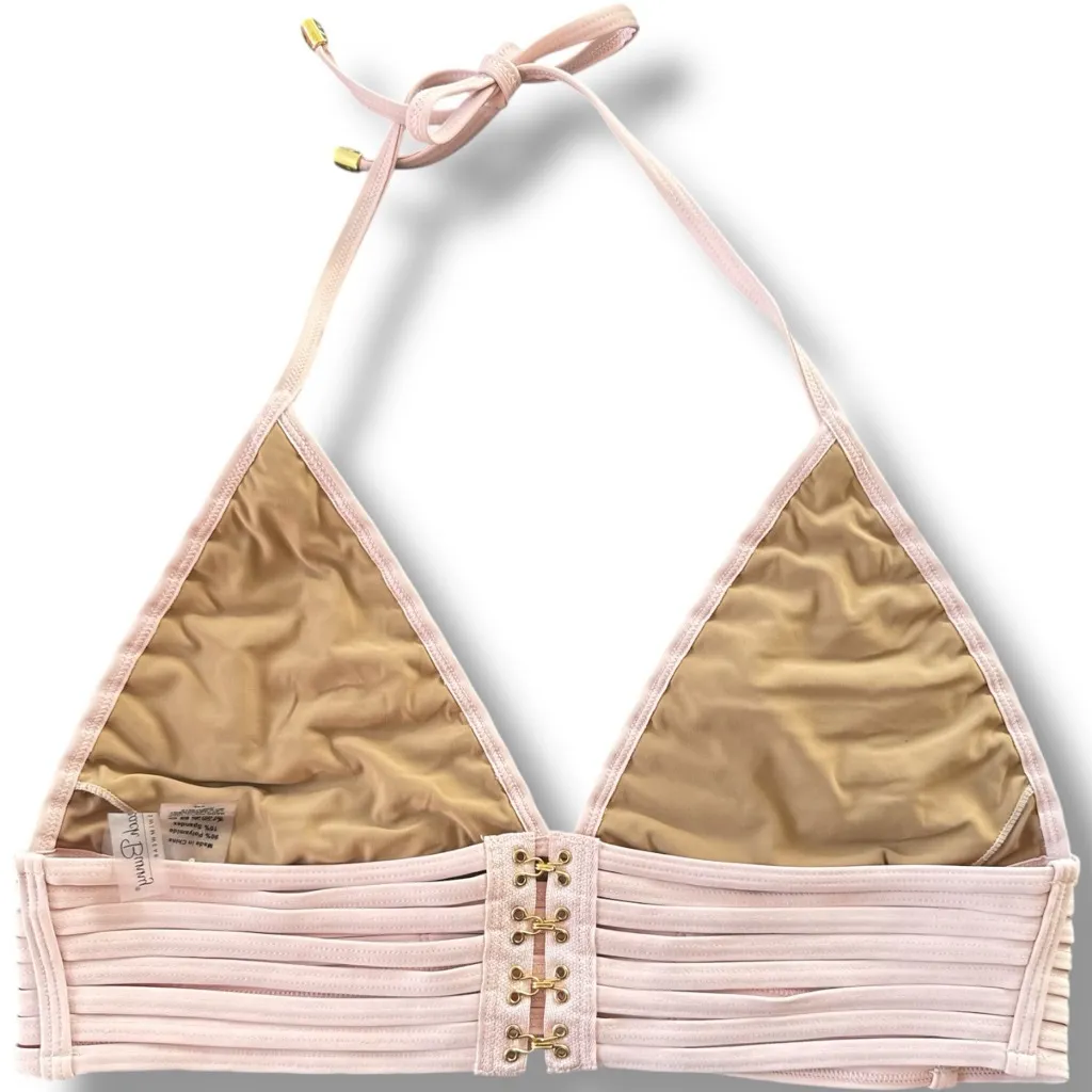 Beach Bunny Hard Summer Pink Beige Longline Bikini Top XXL - Image 2