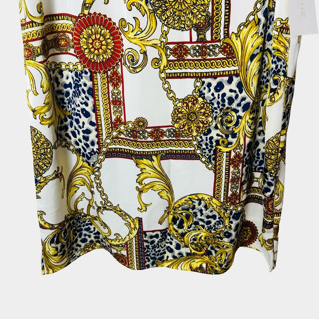 Cache Baroque Chain Print Midi Skirt Size M NWT - Image 9