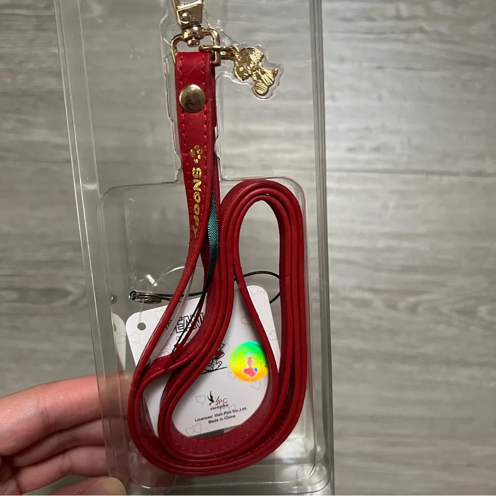 Snoopy and friends burgundy red lanyard chain - Image 2