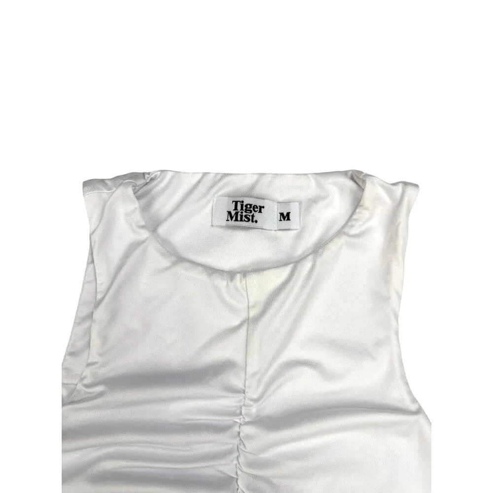 Tiger Mist - Ruched Flare Maxi Skirt and Sleeveless Top Set in White - Image 2