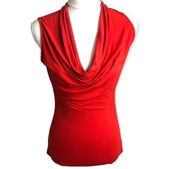 Halogen Cowl Neck Coral Stretch Tank Top - Image 8