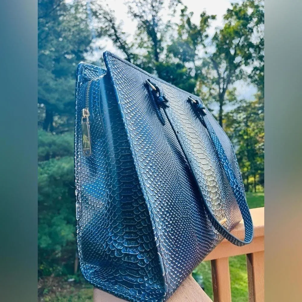 Brahmin Tia Tote Serenity Meridian Melbourne Snake Print Leather NWT - Image 3