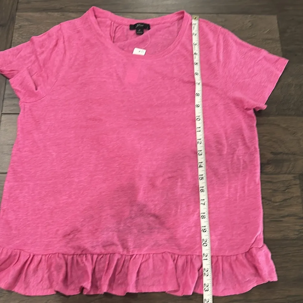 NWT JCrew Linen Ruffle T Shirt Sz M - Image 5
