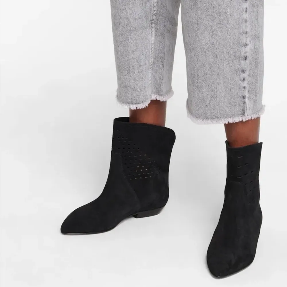 ISABEL MARANT Sprati perforated black suede ankle boots size 36 - Image 3