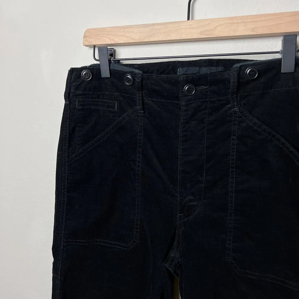 vince slouchy corduroy military trousers pants black - Image 3