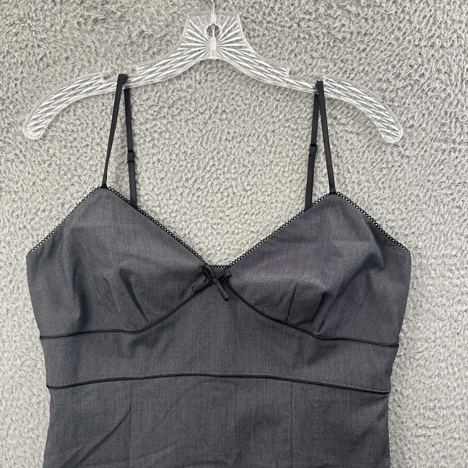 NWT Y2K Express Pencil Dress Gray Dark Sultry Coquette 90s Feminine Women's 12 - Image 2