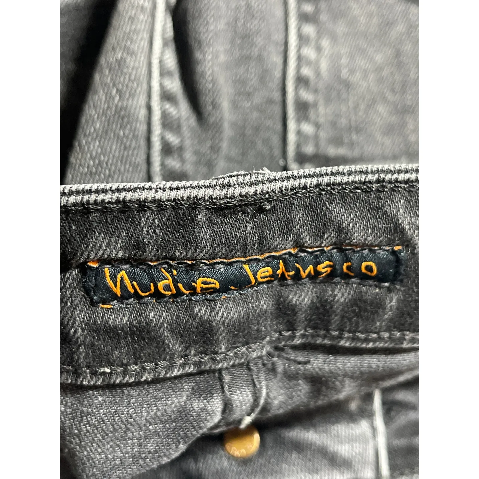 Nudie Women's Gray High Rise Girlfirend Straight Wide Leg Jeans Pants Size 27 Black - Image 3