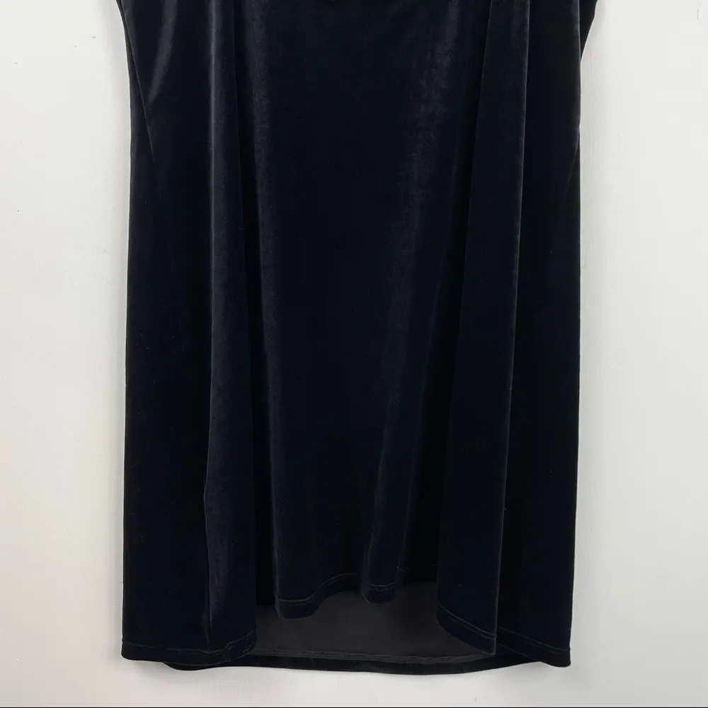 Y2K Victoria’s Secret Black Velvet Beaded Slip Dress Mini Sz Large - Image 9