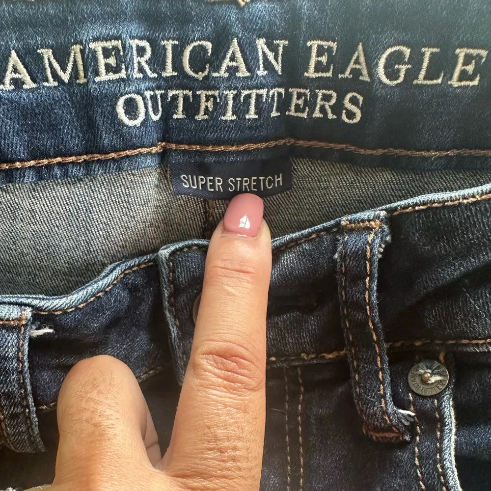 American Eagle Outfitters Super Stretch Super HI-Rise Shortie Denim Shorts 4 - Image 4