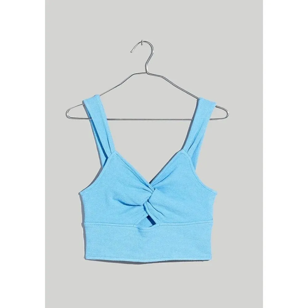 Madewell Cutout Knot-Front Crop Tank Top Oasis Blue Size S NJ776 - Image 2