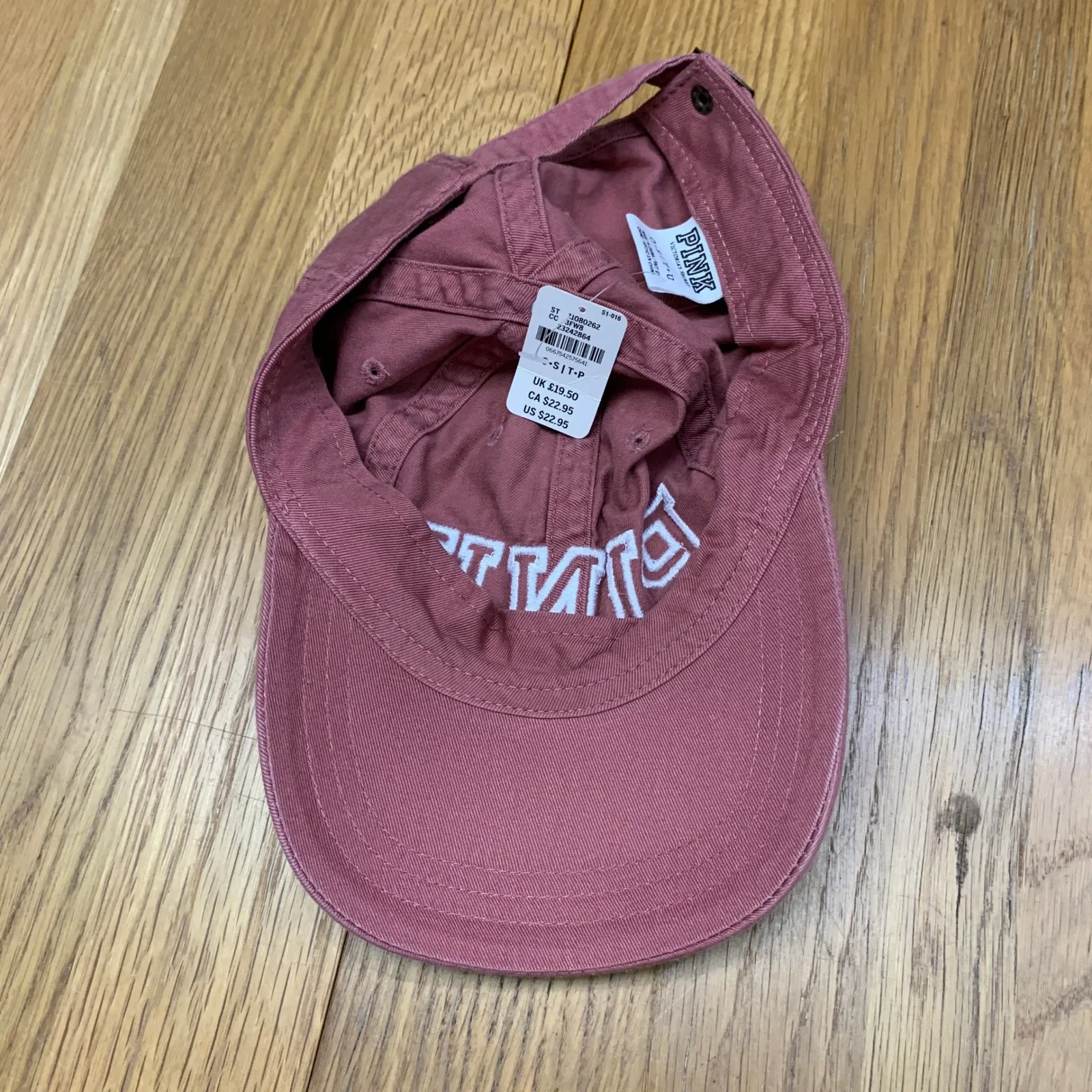 PINK Victoria's Secret Baseball Cap Embroidered Logo Adjustable Strap Cotton NWT - Image 2
