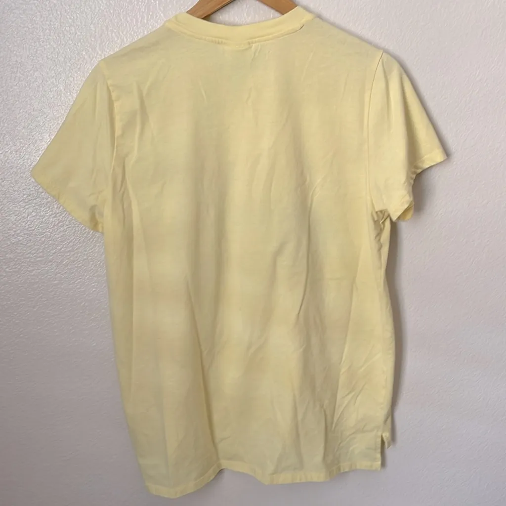 Winnie The Pooh piglet Eeyore Tigger butter yellow graphic tee 3D knit florets L - Image 8